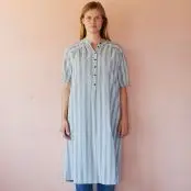 Stockholm stripe shirt dress short sleeve - Sea, HABIBA - 