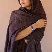 Amina Ikat Scarf - Burgundy, HABIBA - 