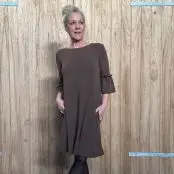 by basics - 7030 Dress w/trumpet cuff 3/4 - 