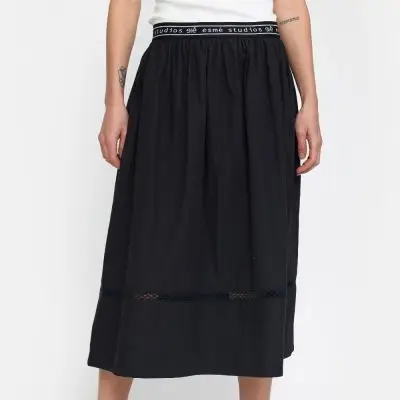 Luna Midi Skirt - Black, esmé studios - 