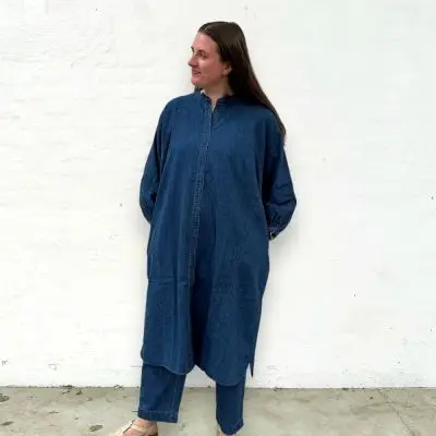 Tokyo ls long denim dress, frau - frau skjorter
