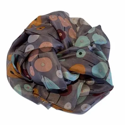 Aperitif Sjaler - silke tørklæde - Field of Flower - grey - Aperitif Sjaler