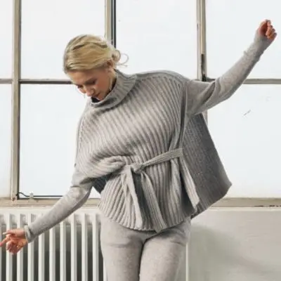 Lucca cashmere poncho - Light Grey, Care by Me - Poncho