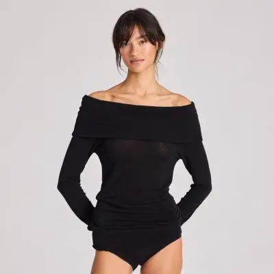 Asha L/S Wool Top - Black, Gai+Lisva - 