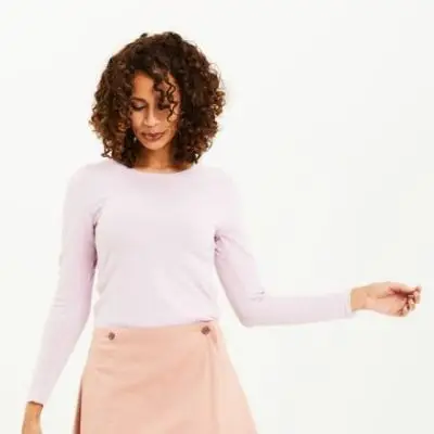 4002 Shirt R-neck L/S - udgående farver, by basics - Tøj