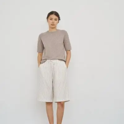 Care by Me - Cecilie shorts - Nature/White stripe - 