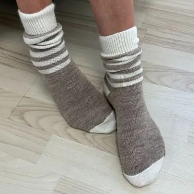 Alpaka sock striped, Festival Strømper - Alpaka strømper