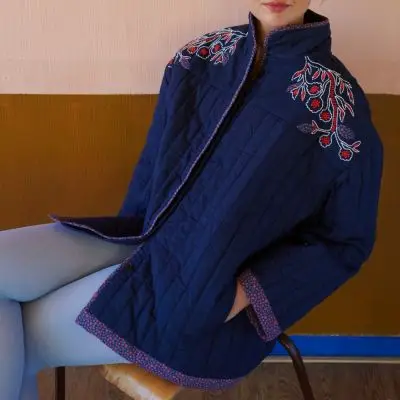 Bohemia Quilted Coat str. M/L - indigo, HABIBA - Jakker & frakker