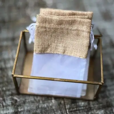 Jute-Organza snørepose, HomeBreeze - HomeBreeze