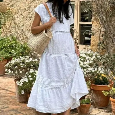 by Pias - Lilia hør kjole - hvid - One Size - ByPias