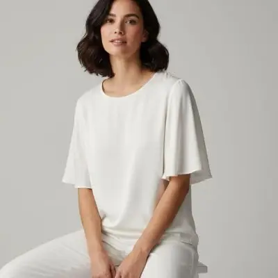 Project AJ117 - Rose bluse med kort &aelig;rme - 