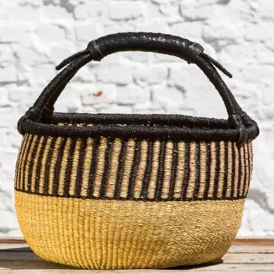 Original Bolga kurv - Natur/Sort, Hammershus Fairtrade - Hammershus Fairtrade